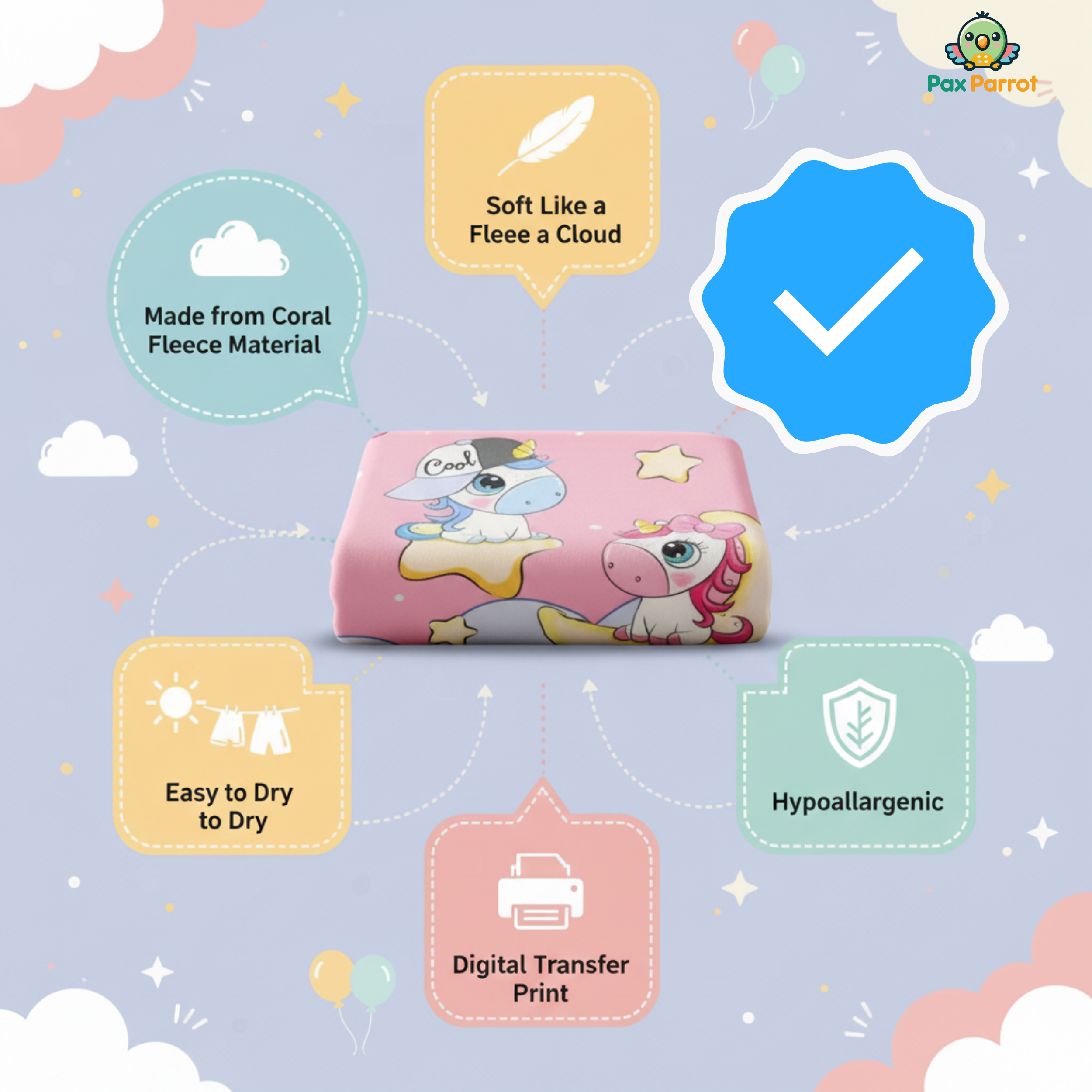 Premium Baby Blanket – Soft Plush 150×100 cm for Newborns & Kids