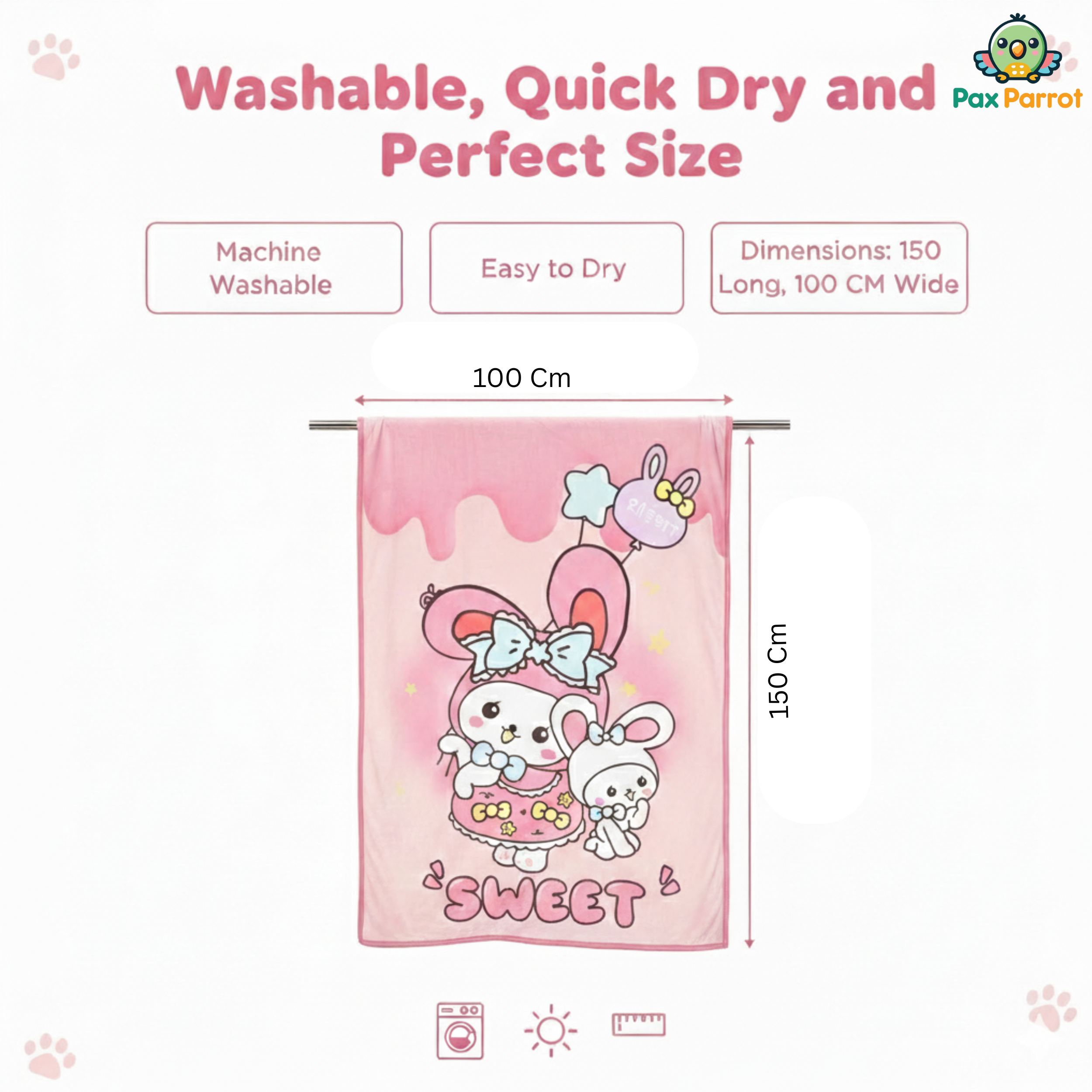 Premium Baby Blanket – Soft Plush 150×100 cm for Newborns & Kids