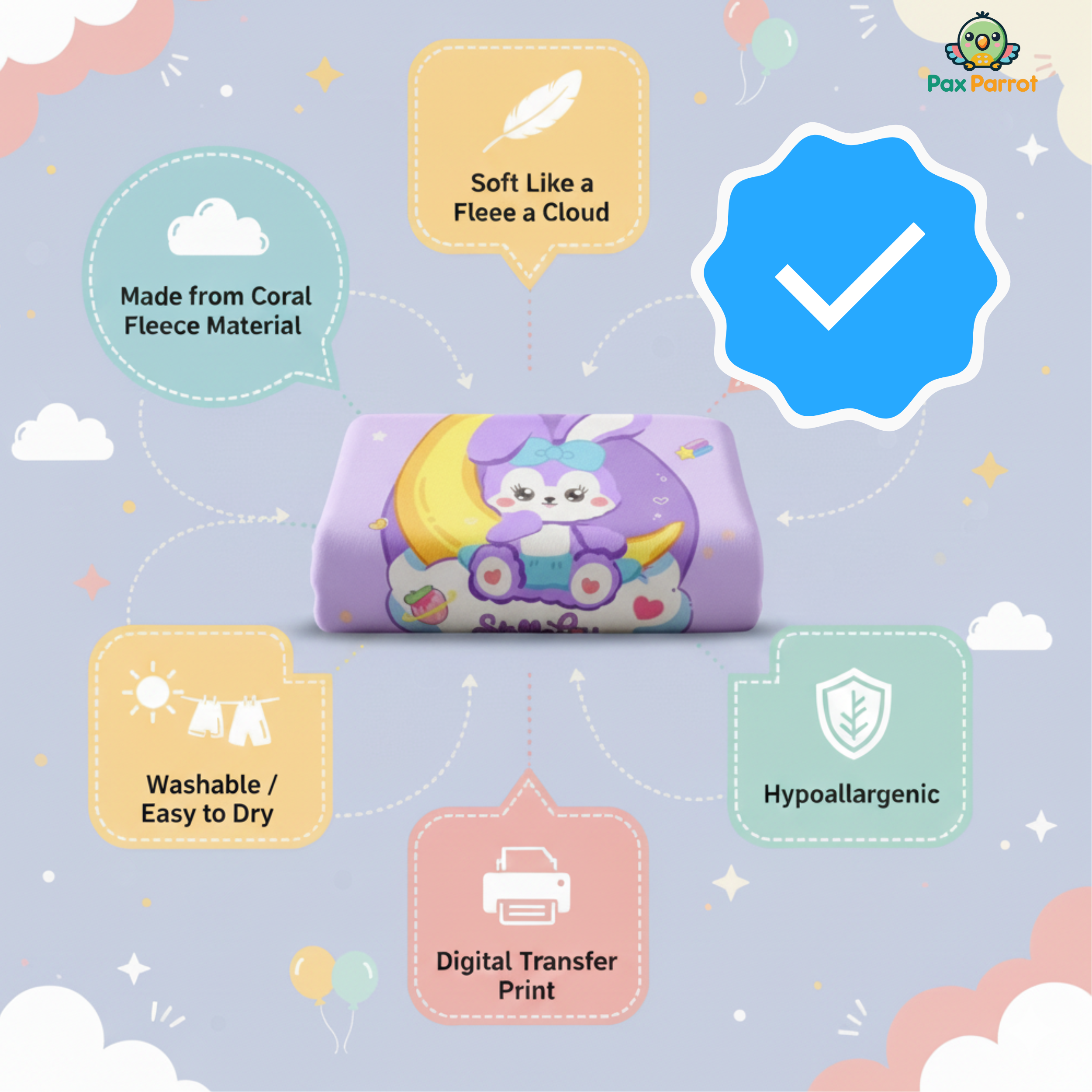 Premium Baby Blanket – Soft Plush 150×100 cm for Newborns & Kids