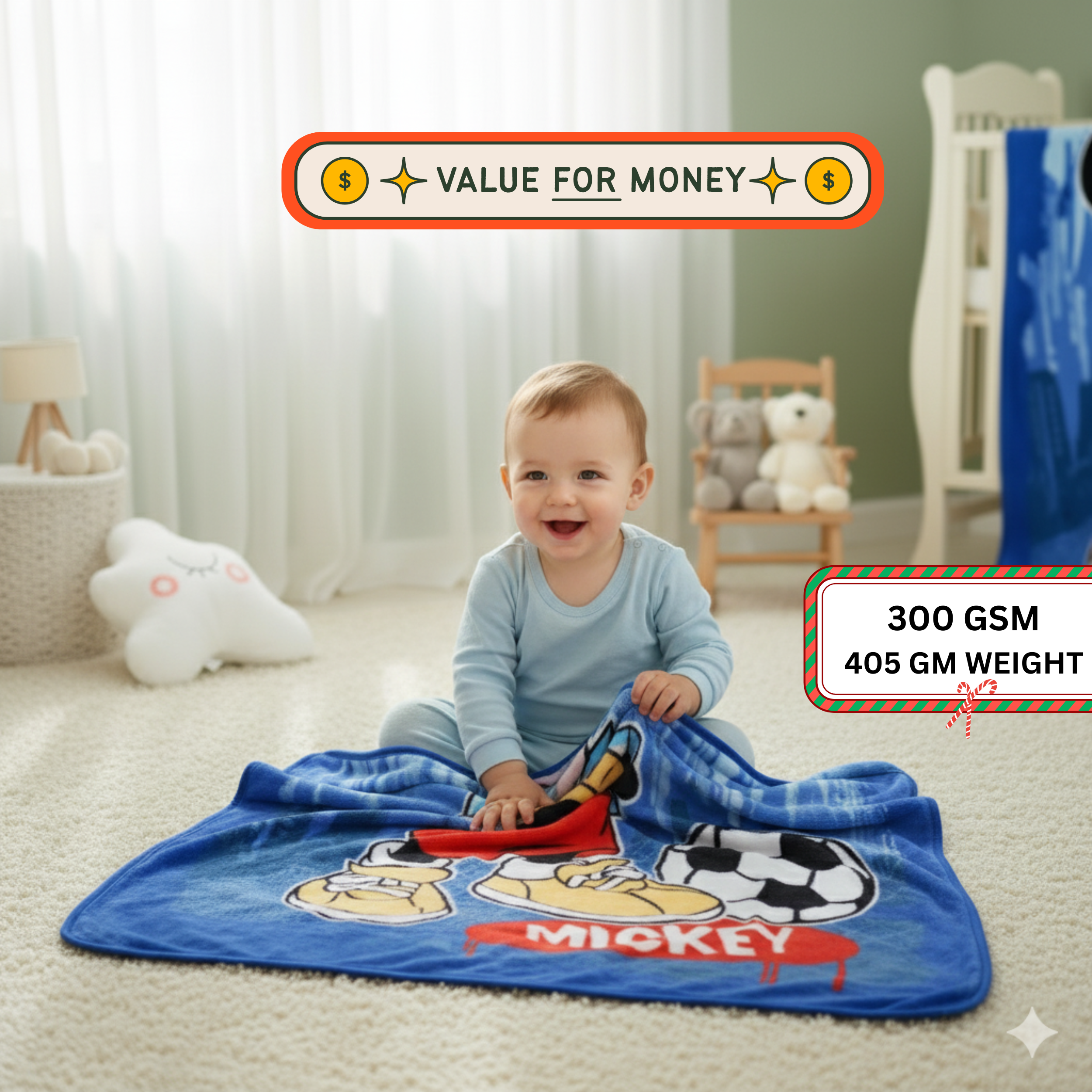 Premium Baby Blanket – Soft Plush 150×100 cm for Newborns & Kids