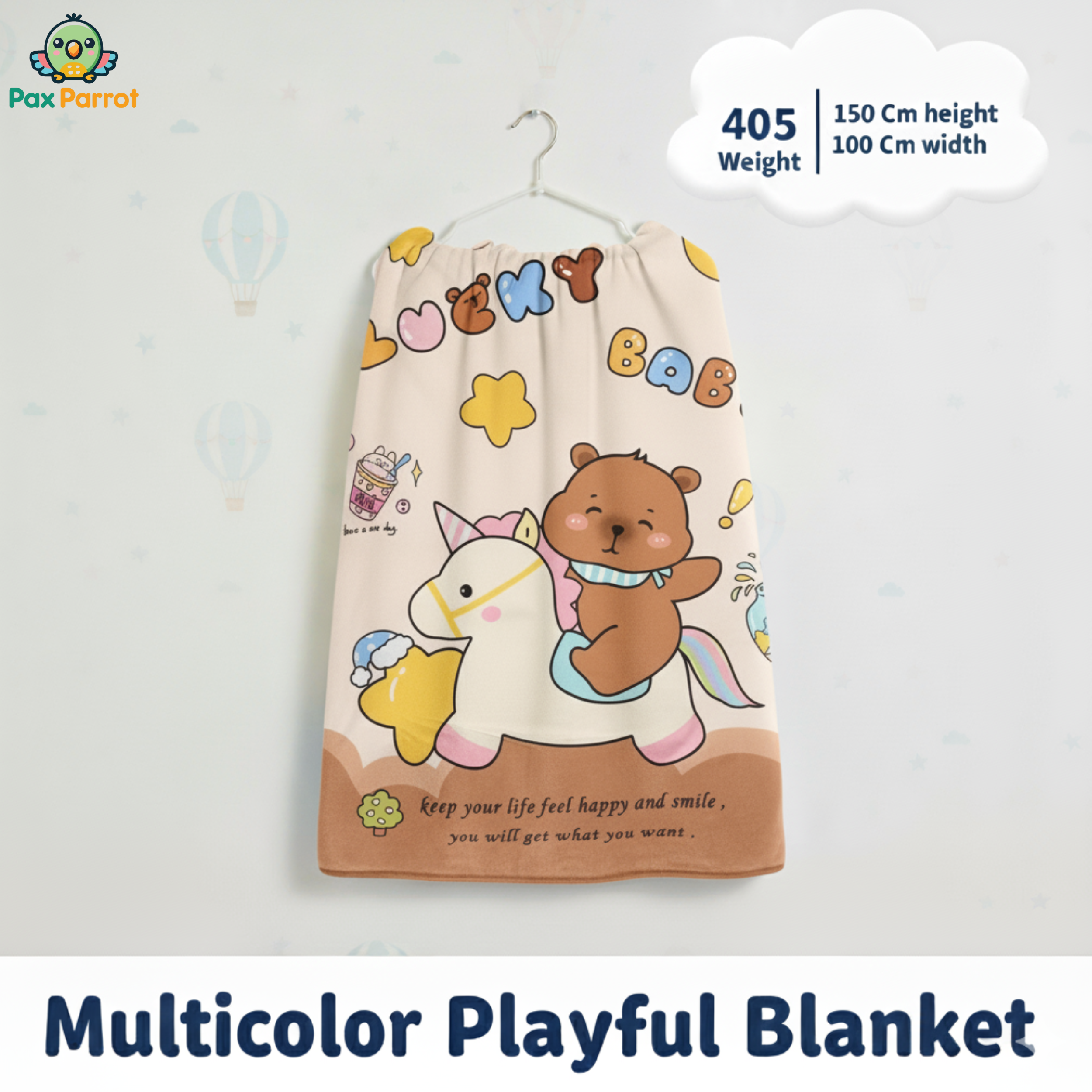 Premium Baby Blanket – Soft Plush 150×100 cm for Newborns & Kids