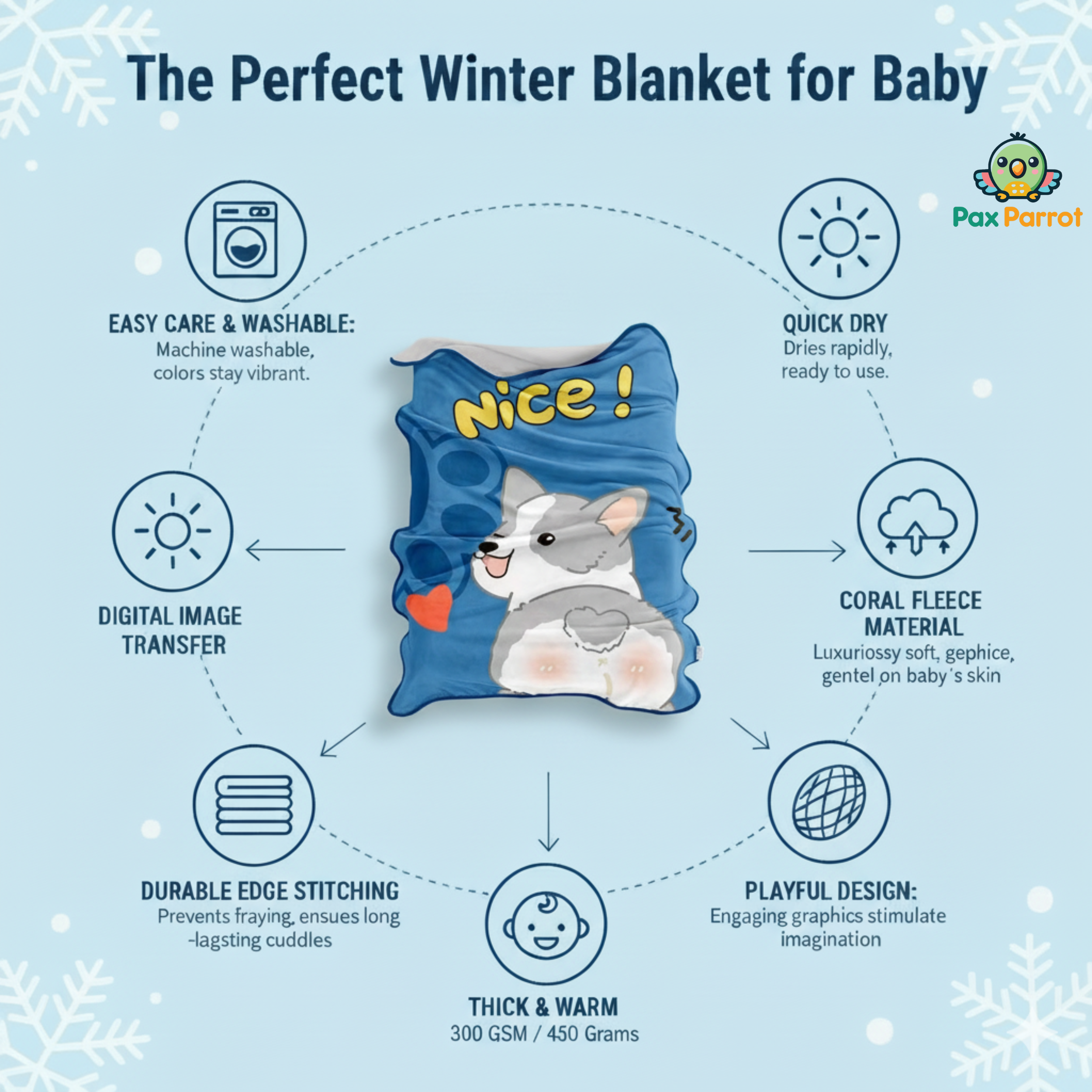 Premium Baby Blanket – Soft Plush 150×100 cm for Newborns & Kids