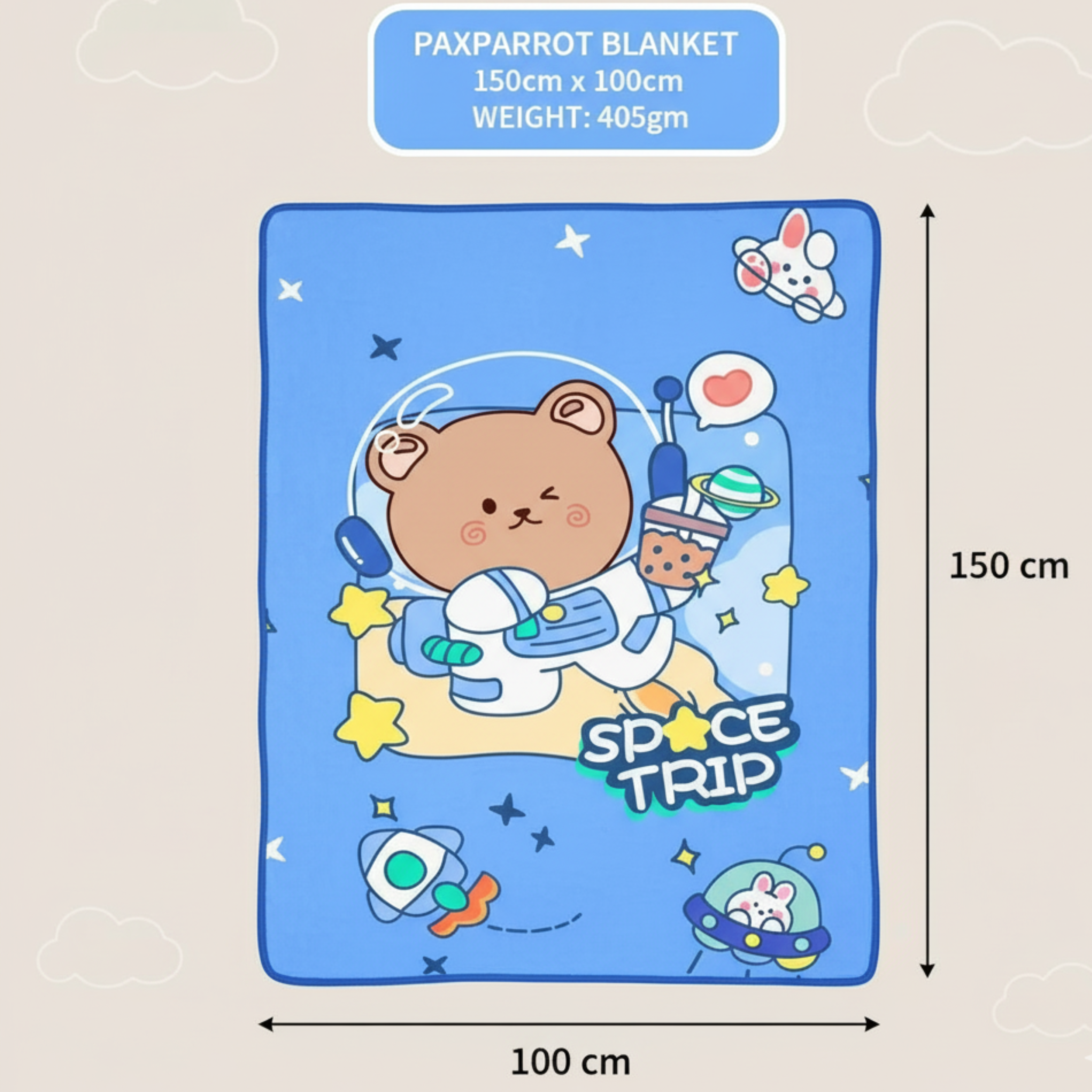 Premium Baby Blanket – Soft Plush 150×100 cm for Newborns & Kids