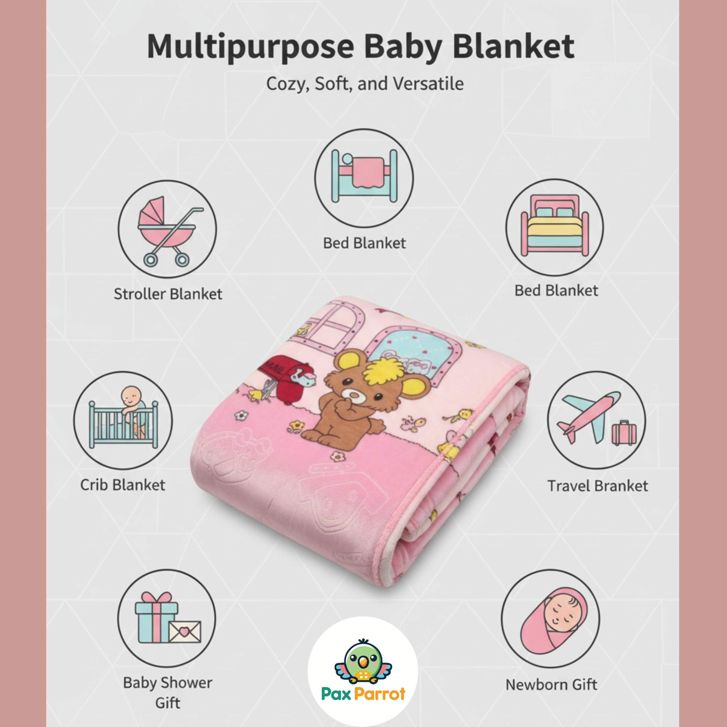 Premium Baby Blanket – Ultra Soft 675 g Plush Blanket for Newborns & Kids