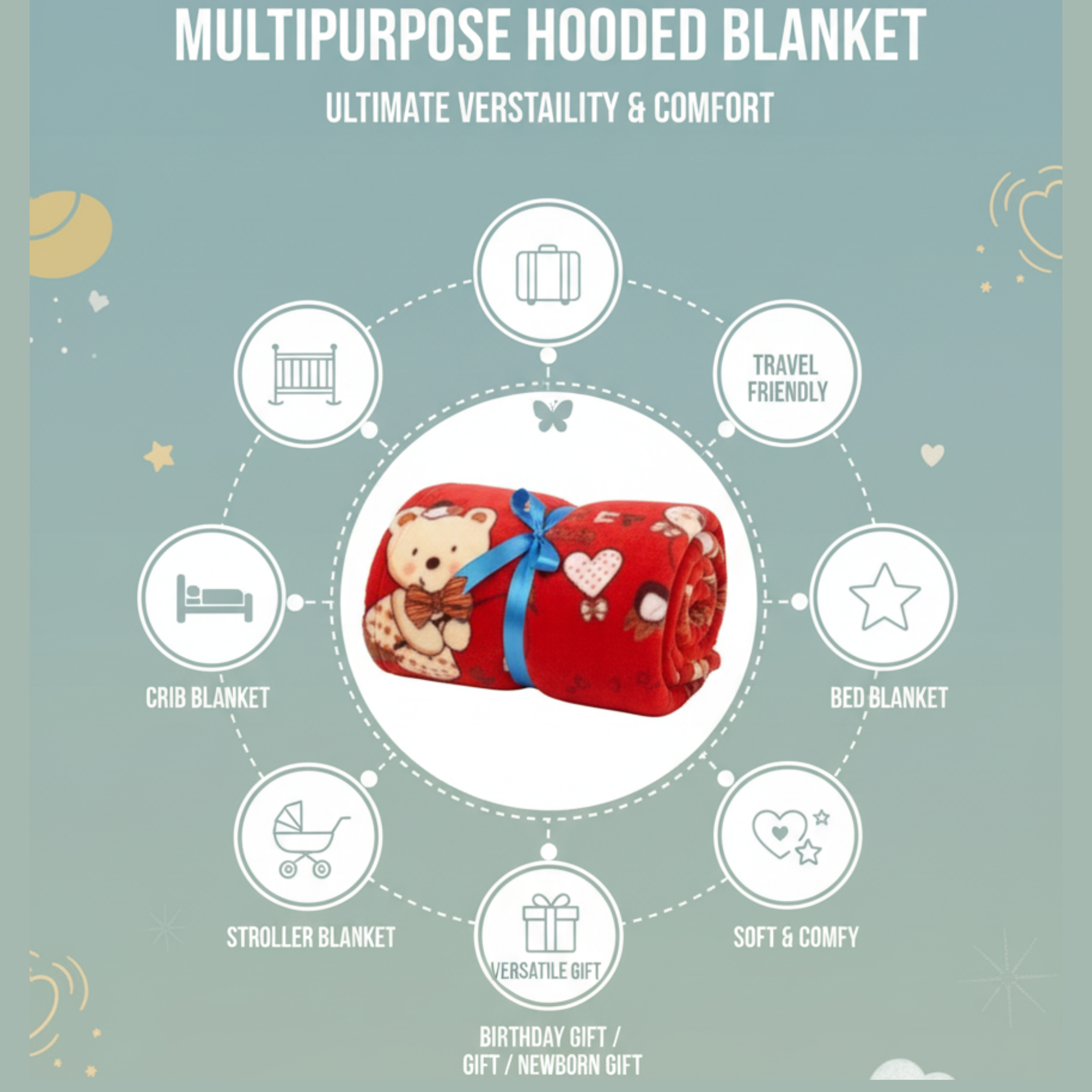 Premium Baby Blanket – Ultra Soft 675 g Plush Blanket for Newborns & Kids