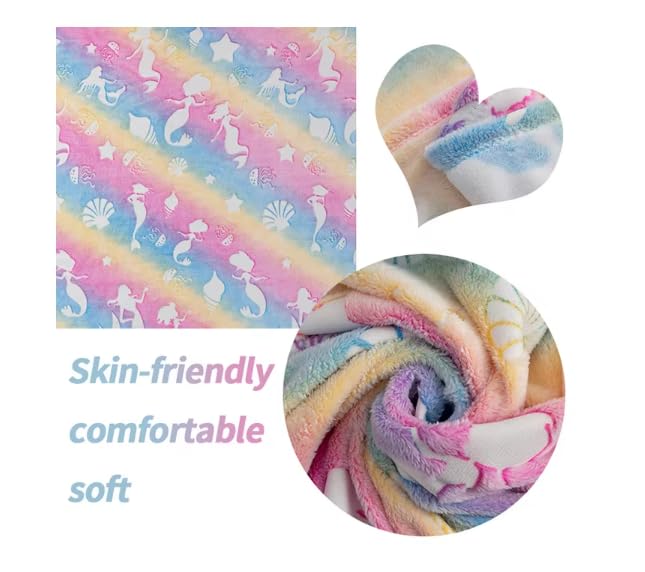Stars & Hearts Design Small Night Glow Baby Blanket for Kids