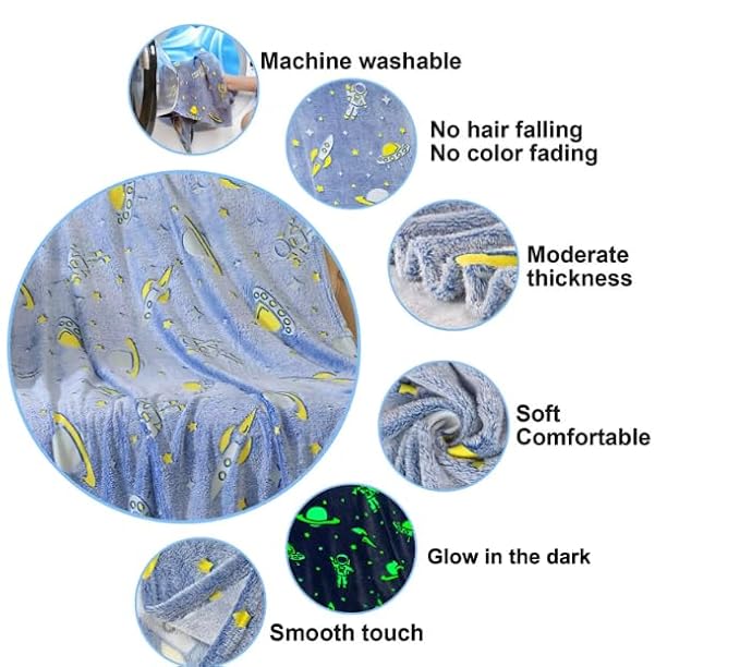 Small Night Glow Baby Blanket for Kids