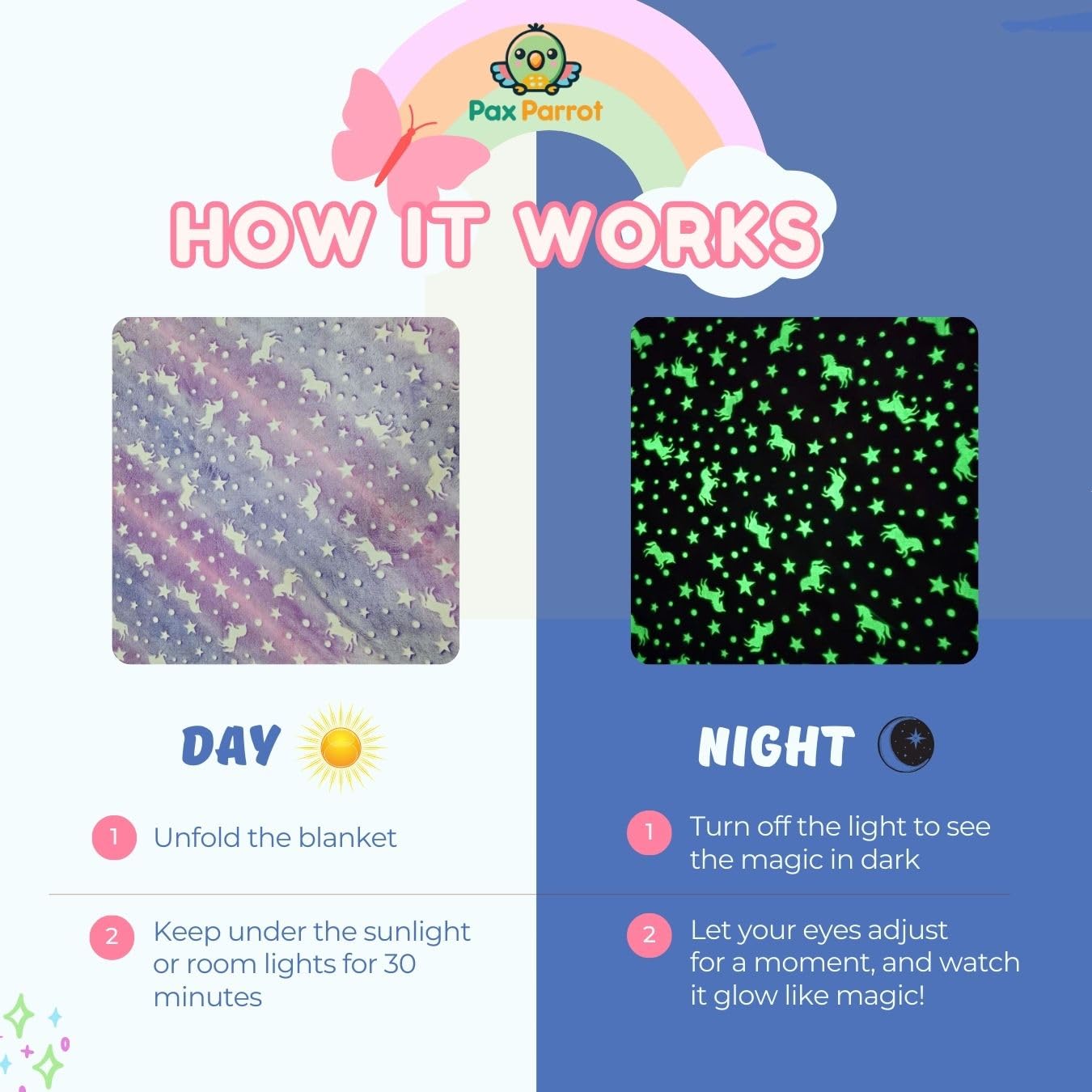 Glow-in-The-Night Queen Size Blanket