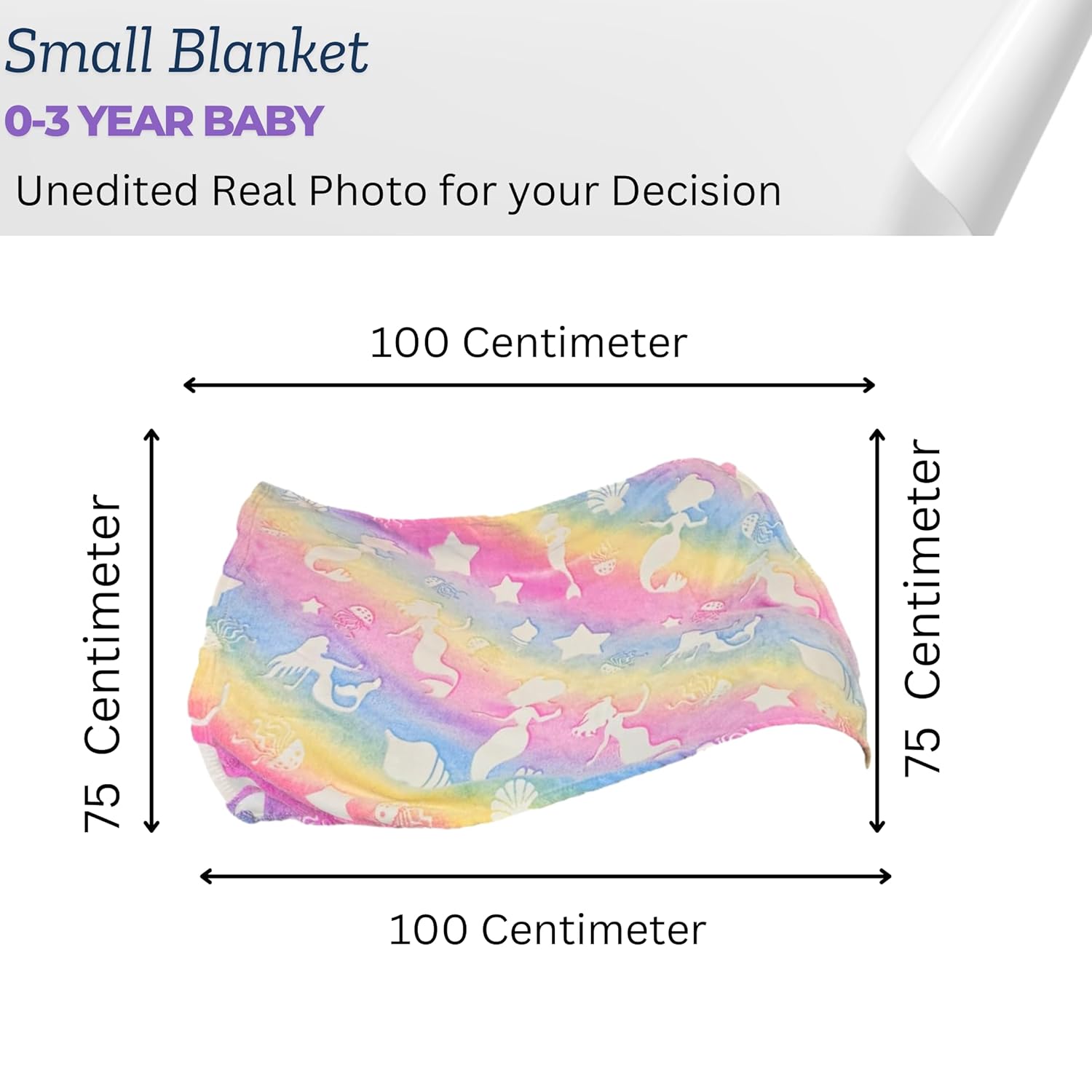 Stars & Hearts Design Small Night Glow Baby Blanket for Kids