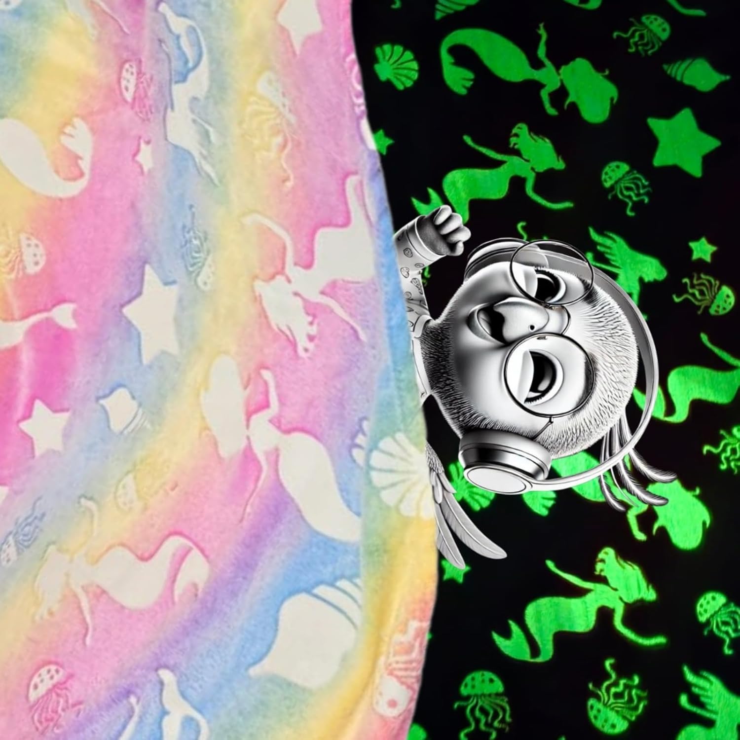 Stars & Hearts Design Small Night Glow Baby Blanket for Kids