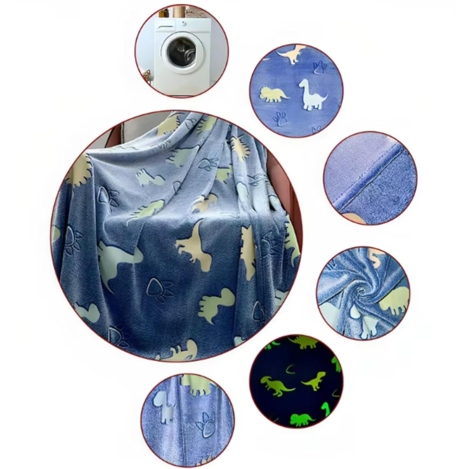 Dinosaur Design Lightweight All-Season Soft Fleece for Kids & Adults