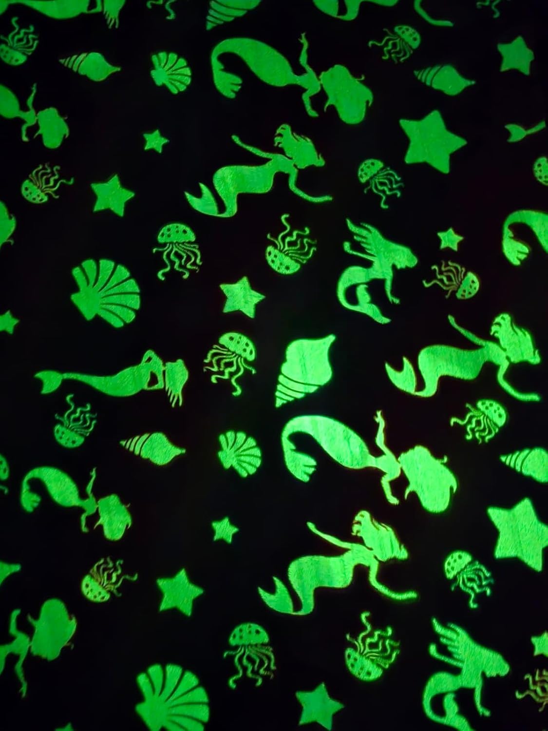 Mermaid Design Multi Color Small Night Glow Baby Blanket for Kids