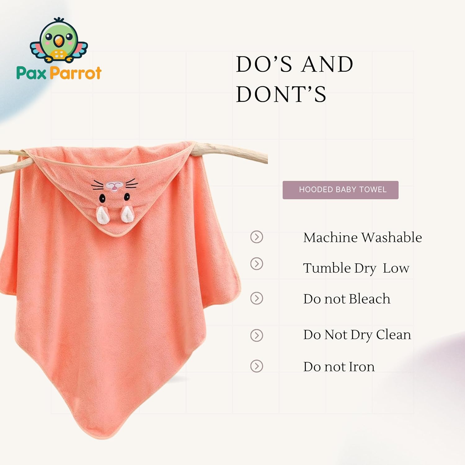 Hooded Baby Towels – 280 GSM Soft Cotton Bath Wraps