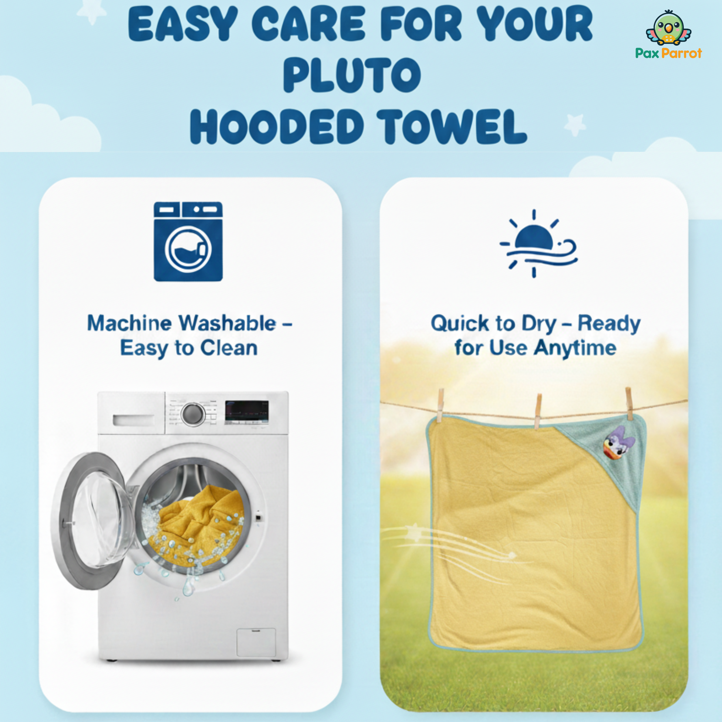Disney Character Baby Hooded Towel – Soft 280 GSM Cotton Bath Wrap