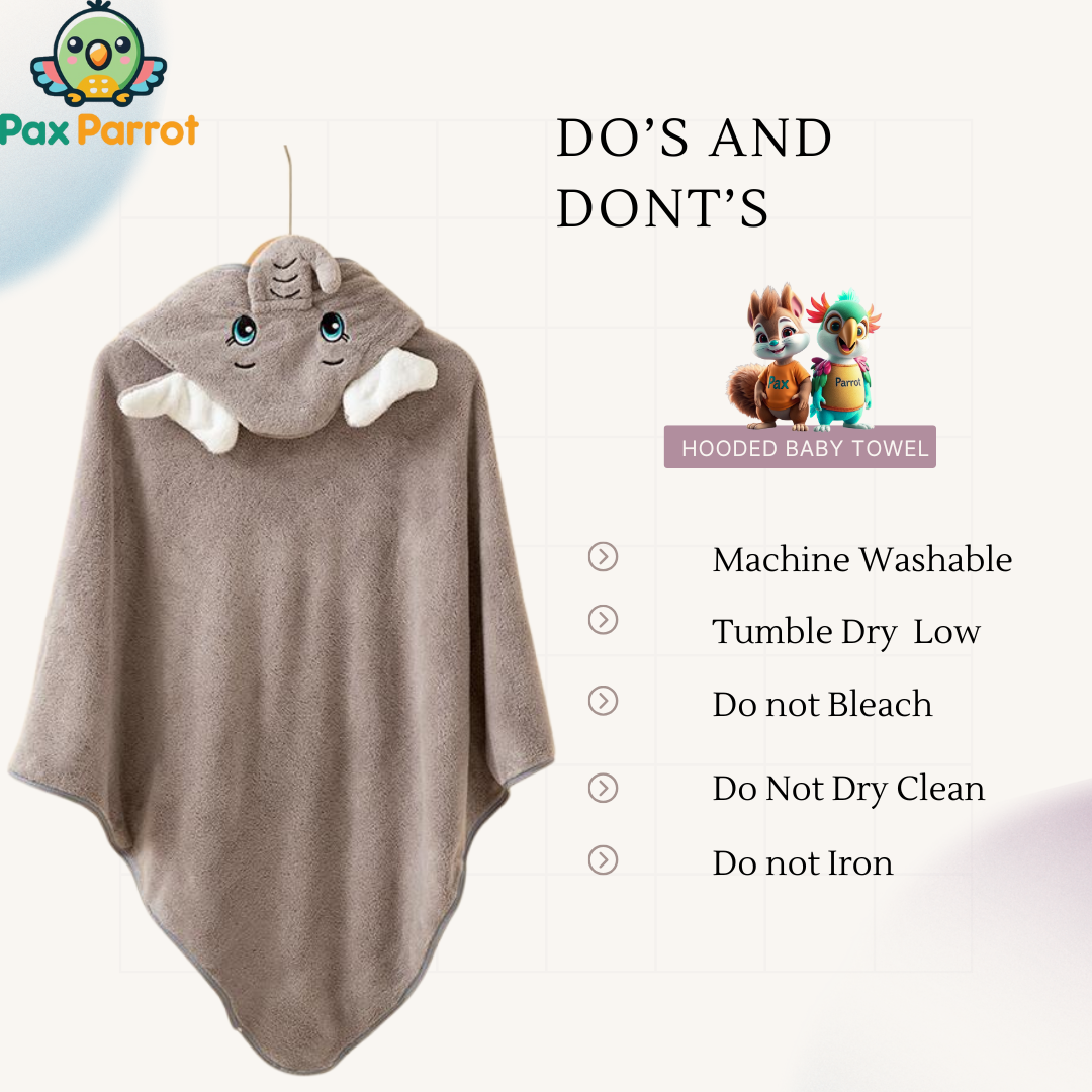 Elephant Hooded Baby Towels – Soft, Absorbent & Adorable Bath Wraps