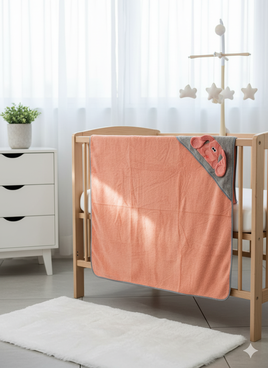 Baby Hooded Towel – Ultra Soft & Absorbent Cotton Bath Towel for Newborns