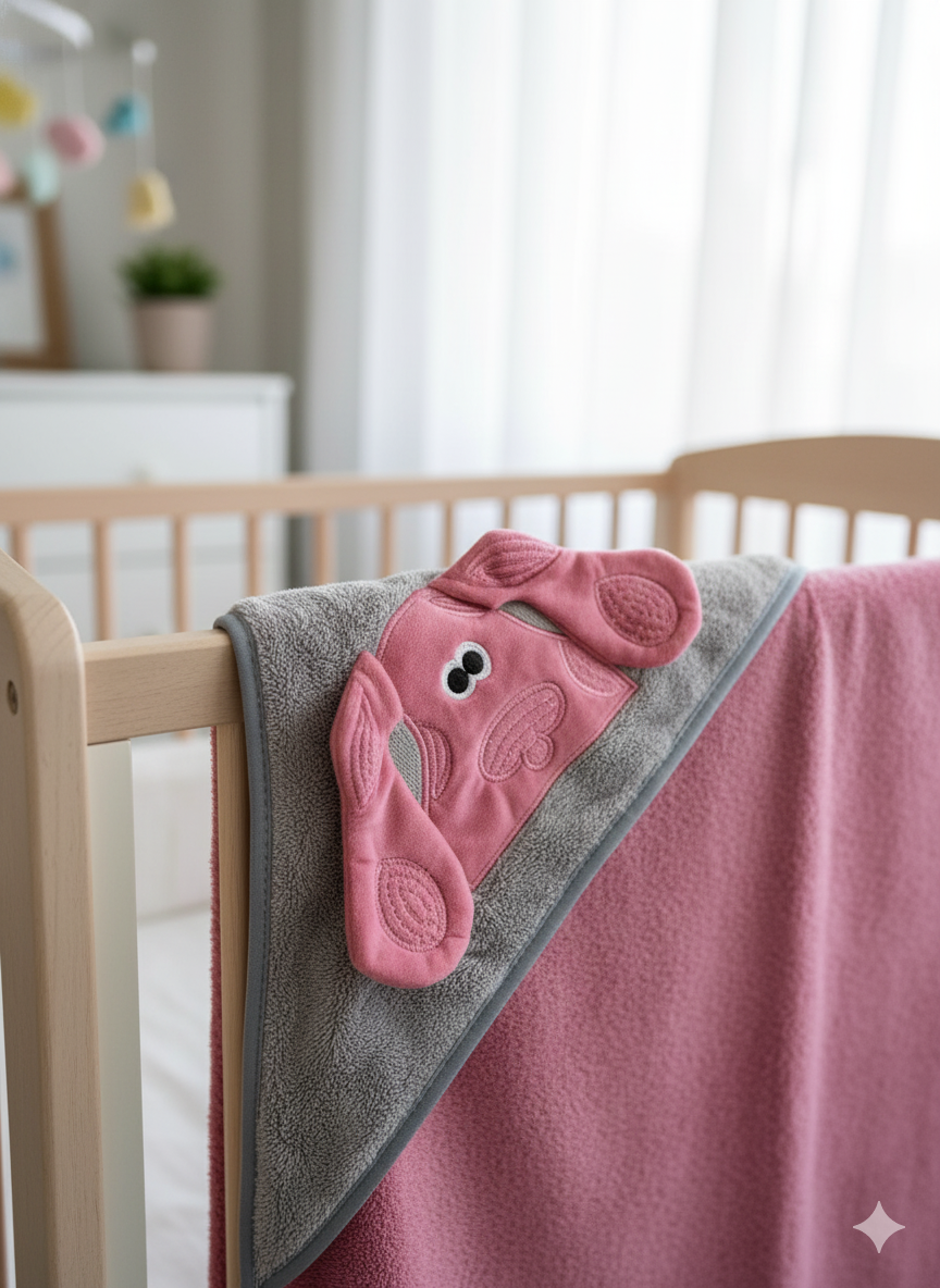 Baby Hooded Towel – Ultra Soft & Absorbent Cotton Bath Towel for Newborns