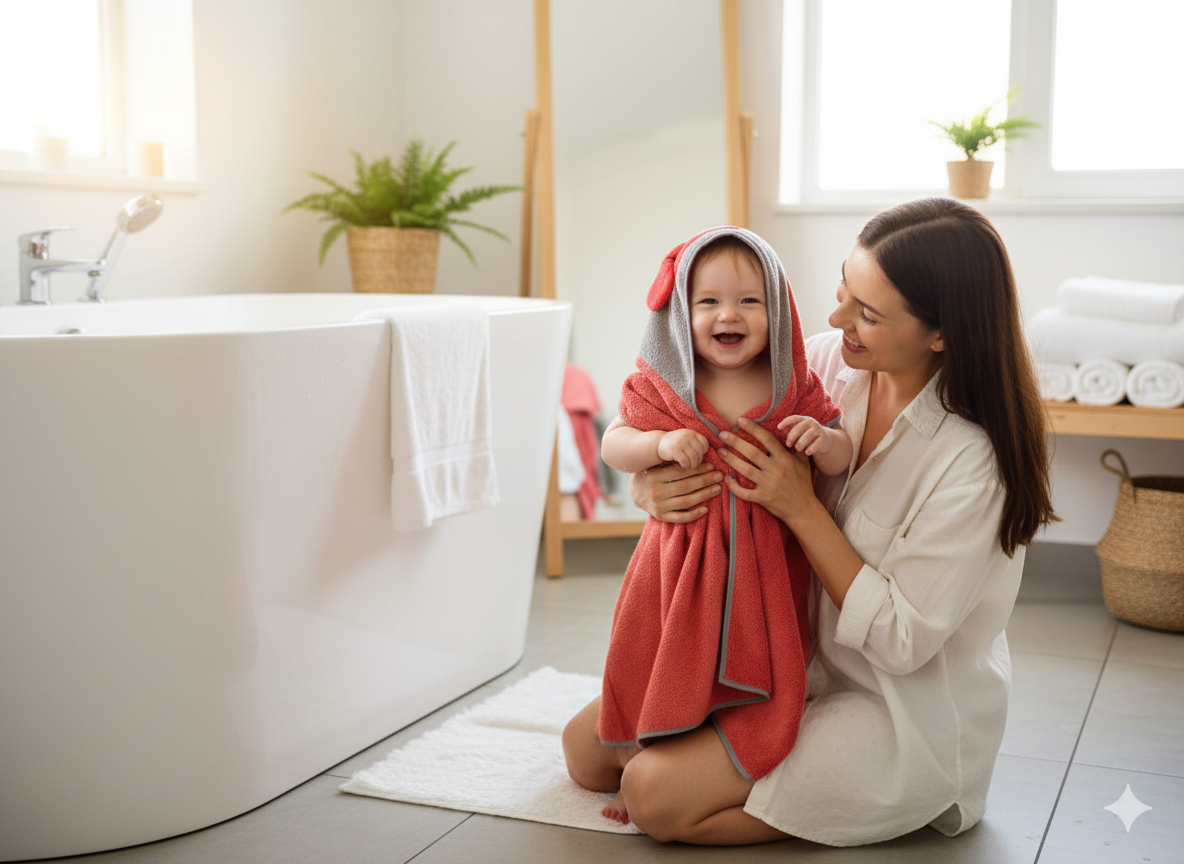 Baby Hooded Towel – Ultra Soft & Absorbent Cotton Bath Towel for Newborns