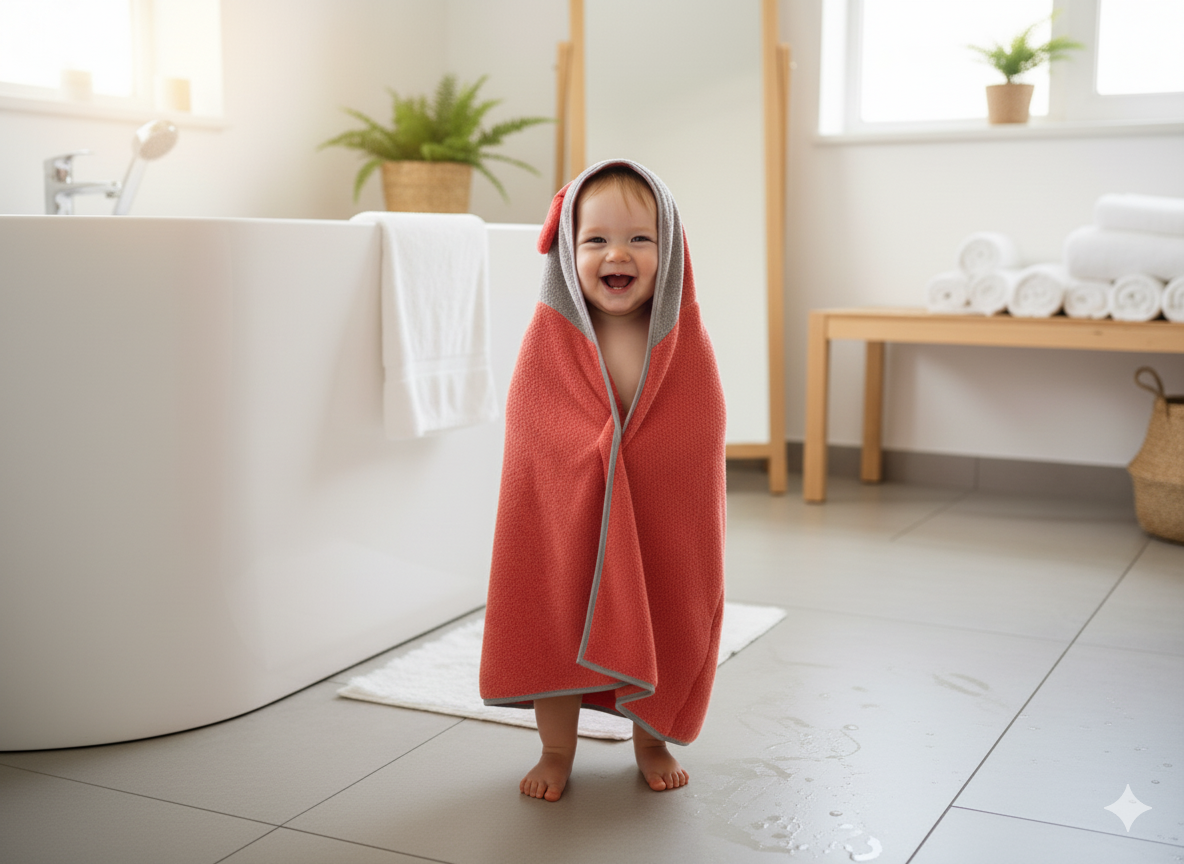 Baby Hooded Towel – Ultra Soft & Absorbent Cotton Bath Towel for Newborns