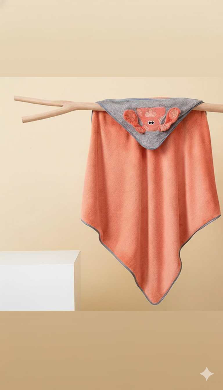 Baby Hooded Towel – Ultra Soft & Absorbent Cotton Bath Towel for Newborns