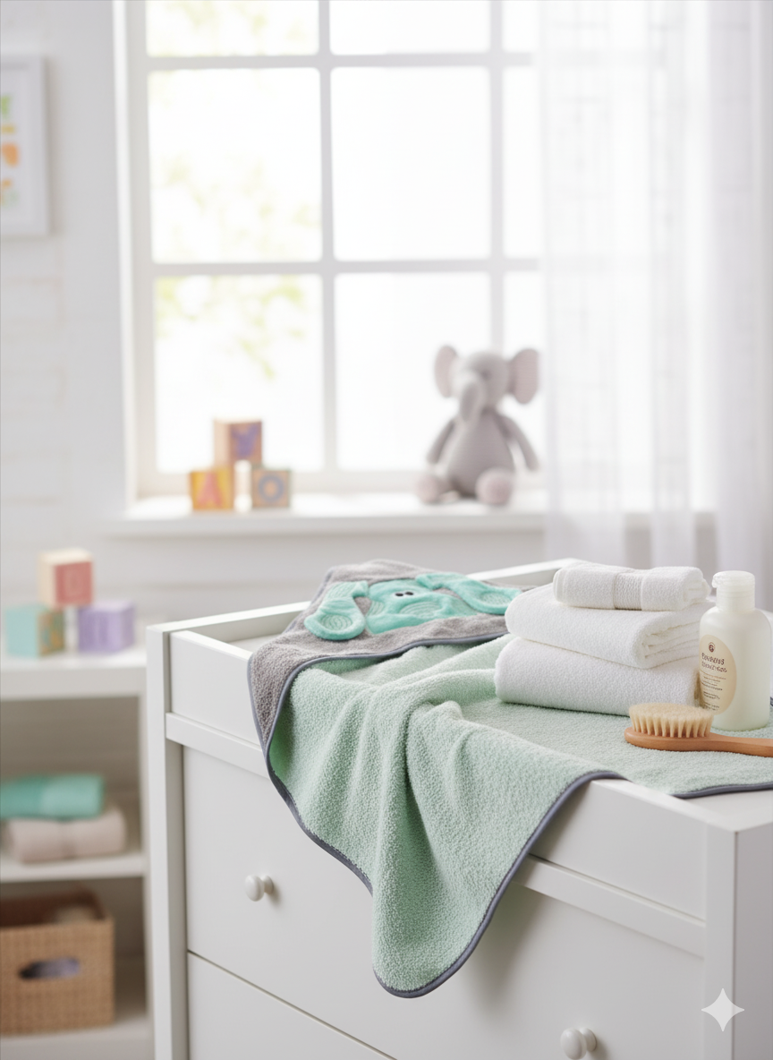 Baby Hooded Towel – Ultra Soft & Absorbent Cotton Bath Towel for Newborns