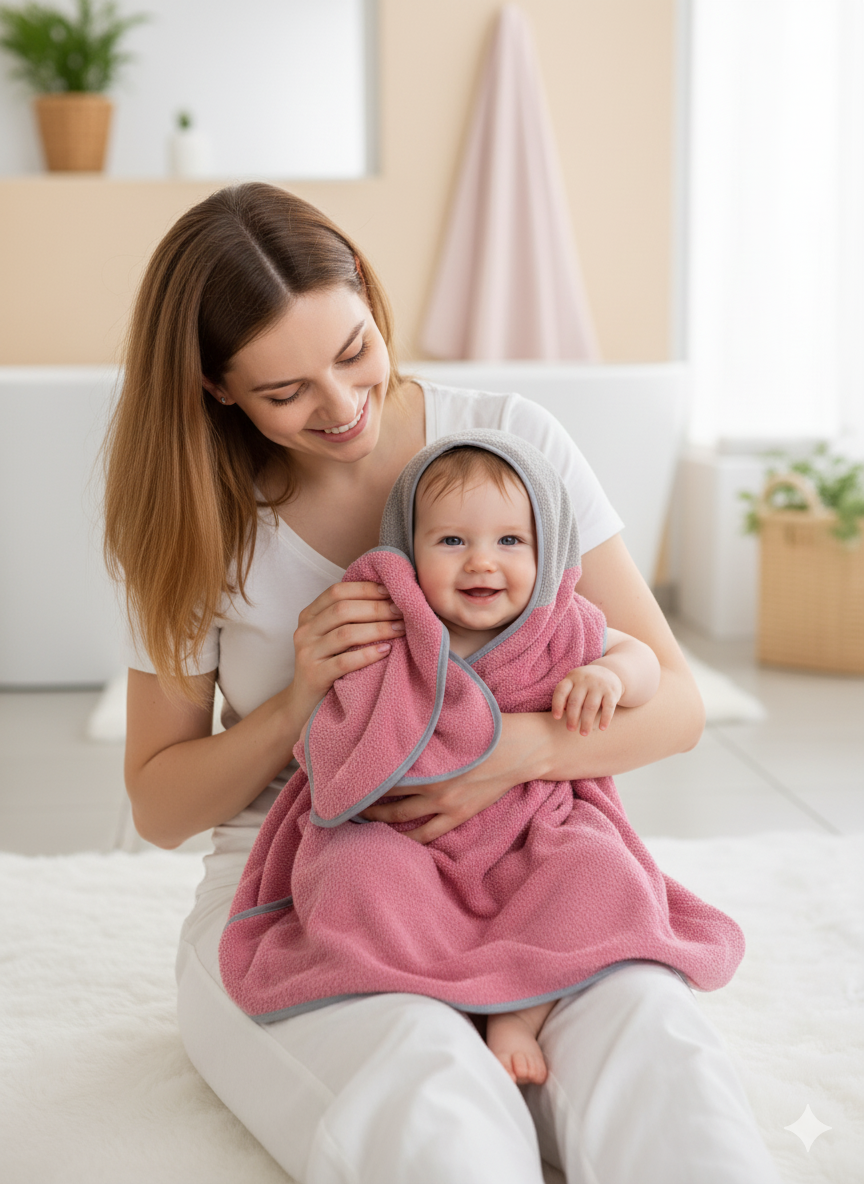 Baby Hooded Towel – Ultra Soft & Absorbent Cotton Bath Towel for Newborns