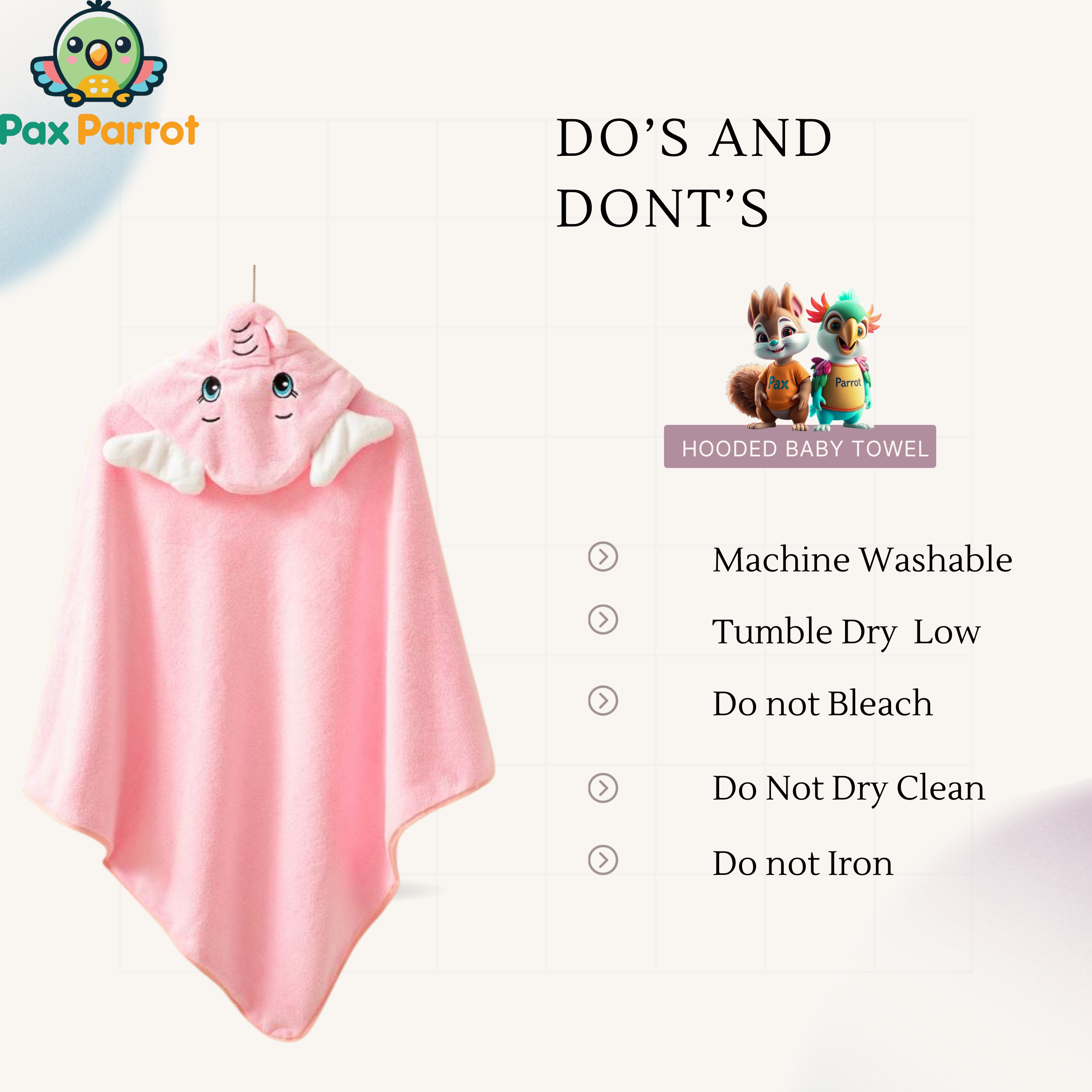 Elephant Hooded Baby Towels – Soft, Absorbent & Adorable Bath Wraps