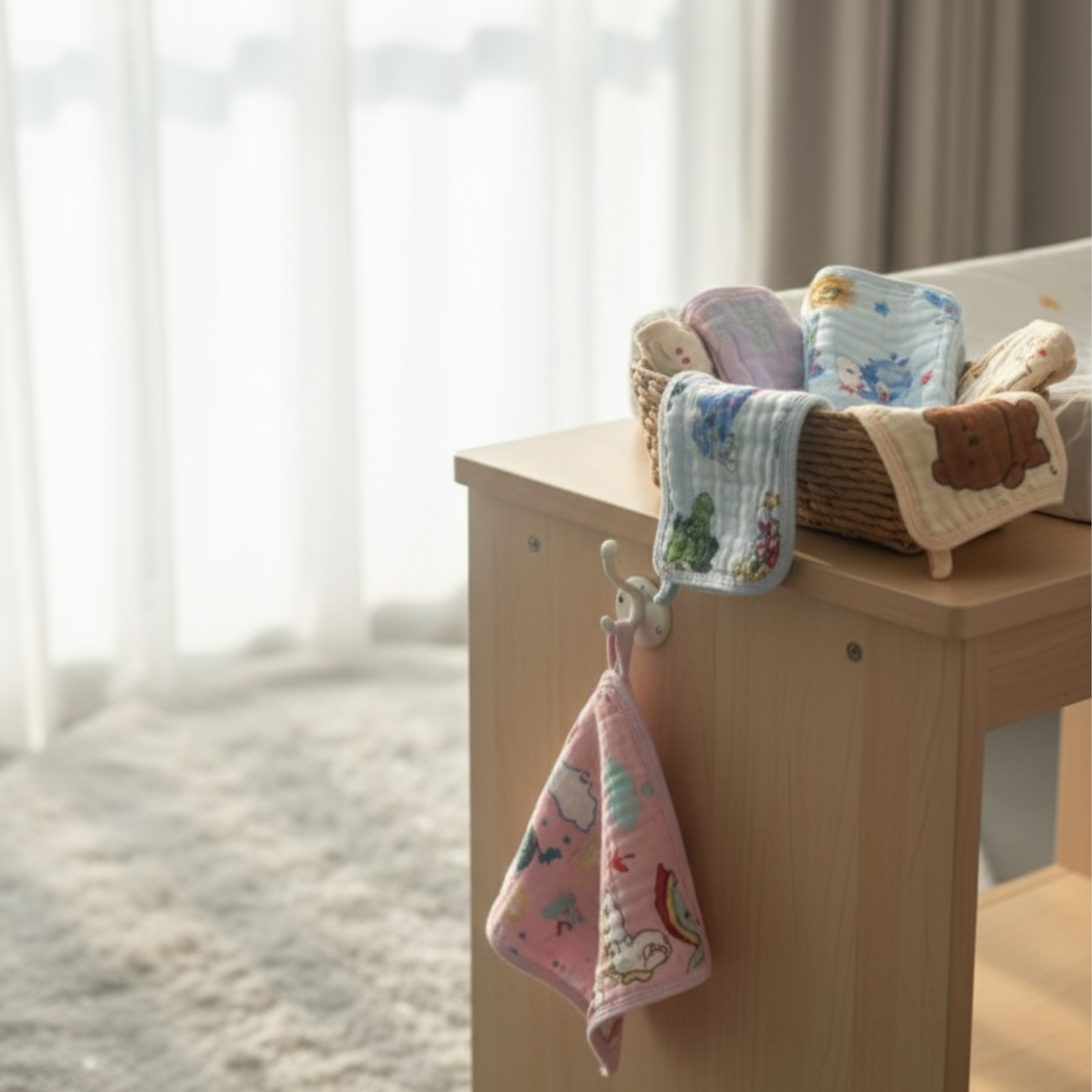 Muslin Cotton Face Towels for Babies – Soft & Breathable Muslin Napkins ( Pack of 4 )