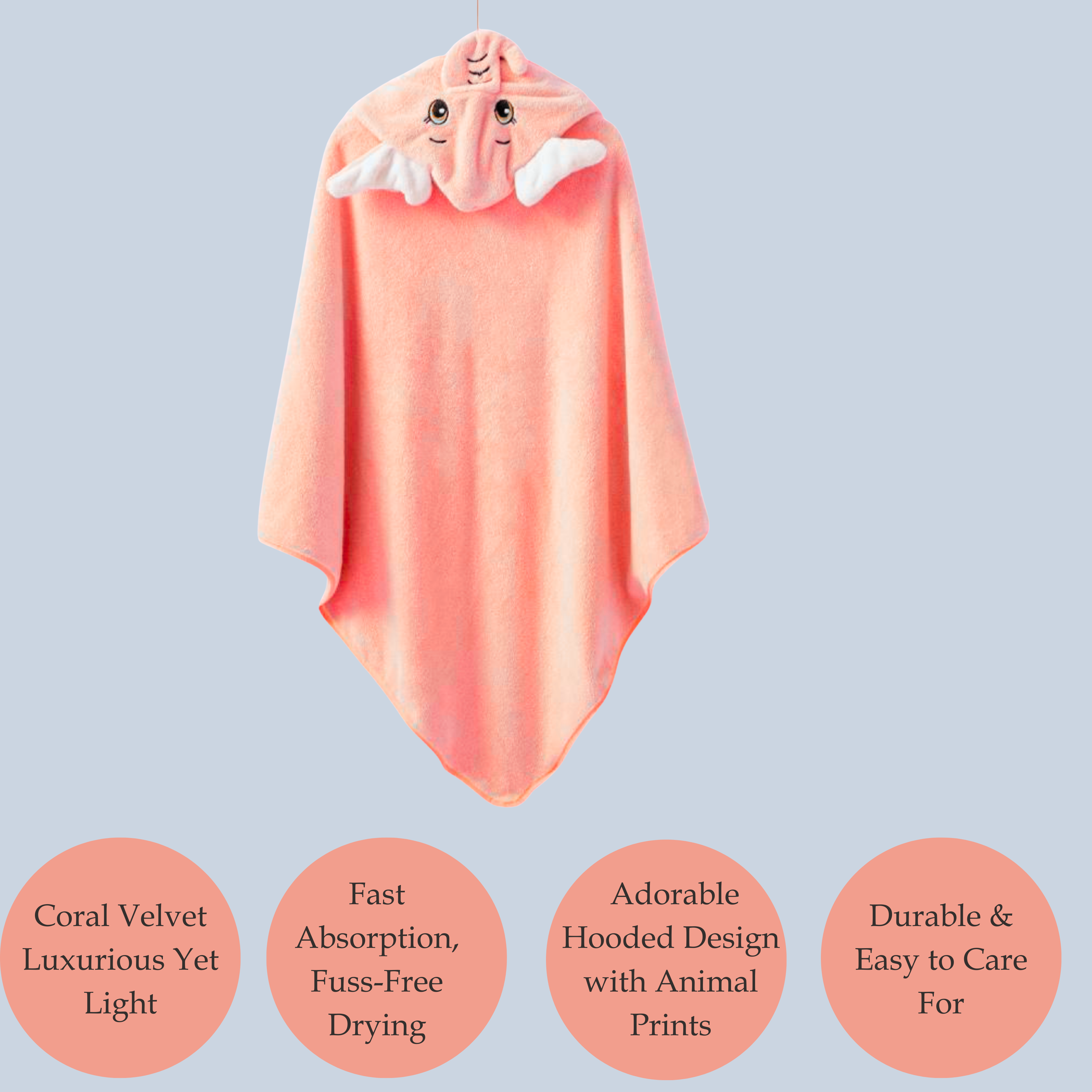 Elephant Hooded Baby Towels – Soft, Absorbent & Adorable Bath Wraps