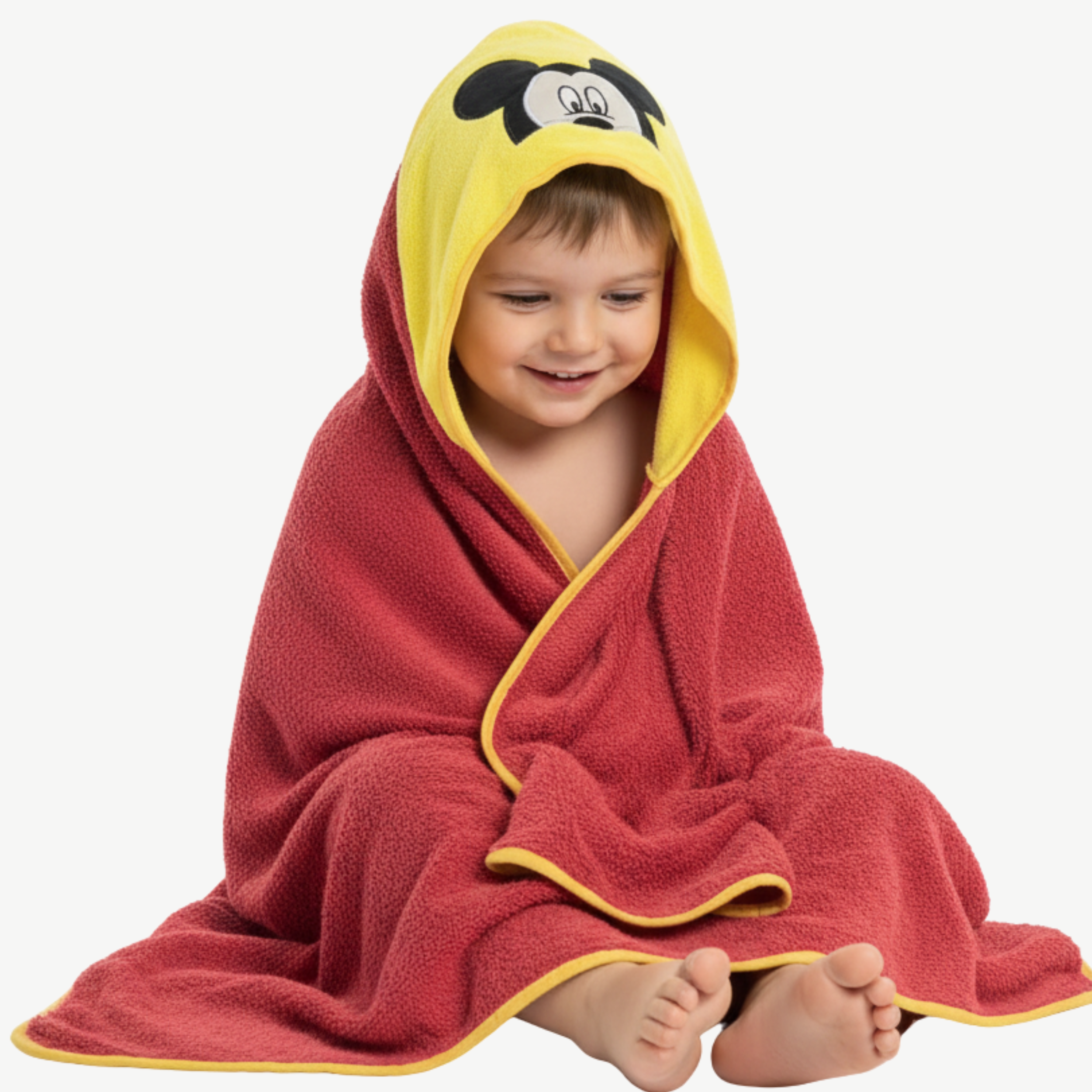 Disney Character Baby Hooded Towel – Soft 280 GSM Cotton Bath Wrap