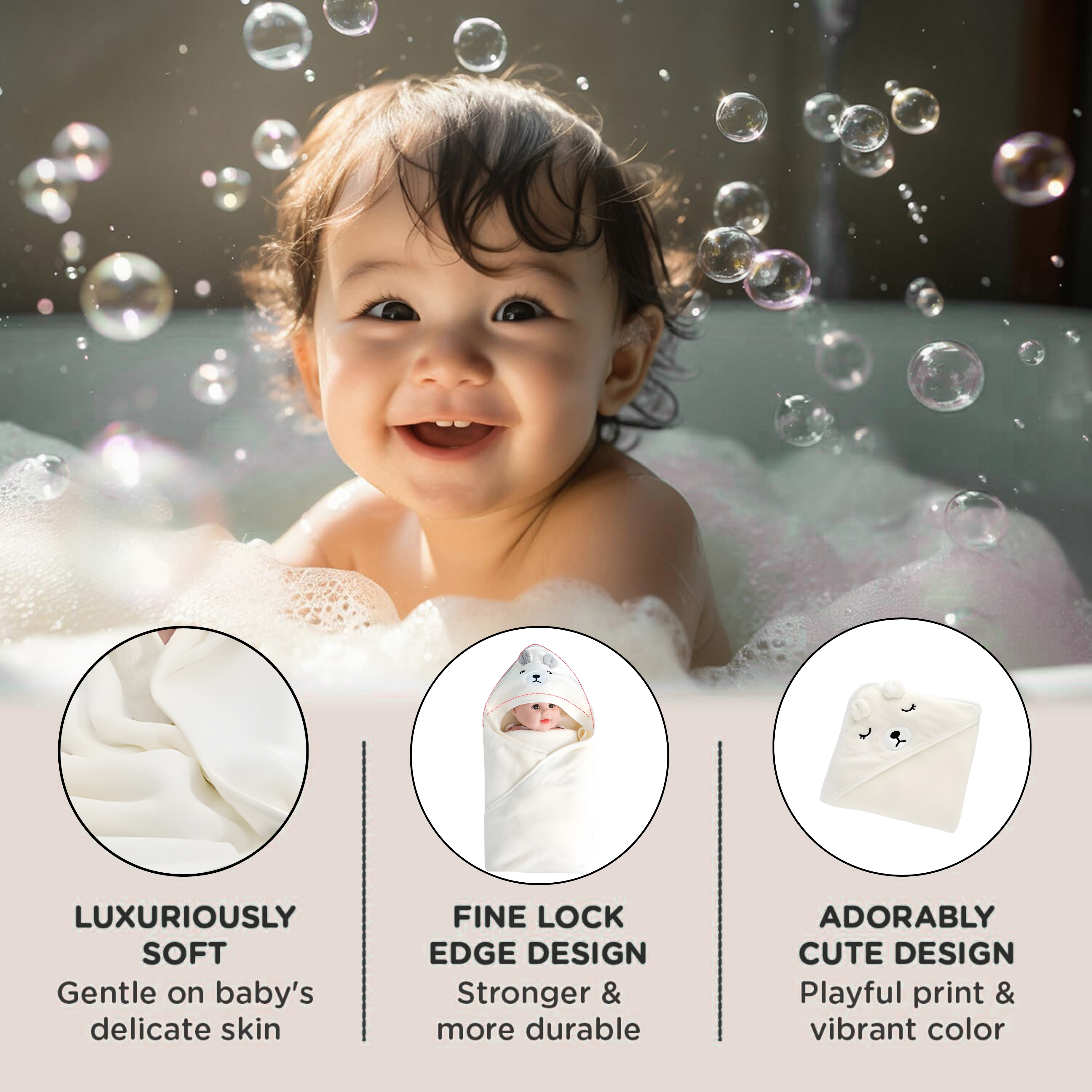Hooded Baby Towels – 280 GSM Soft Cotton Bath Wraps