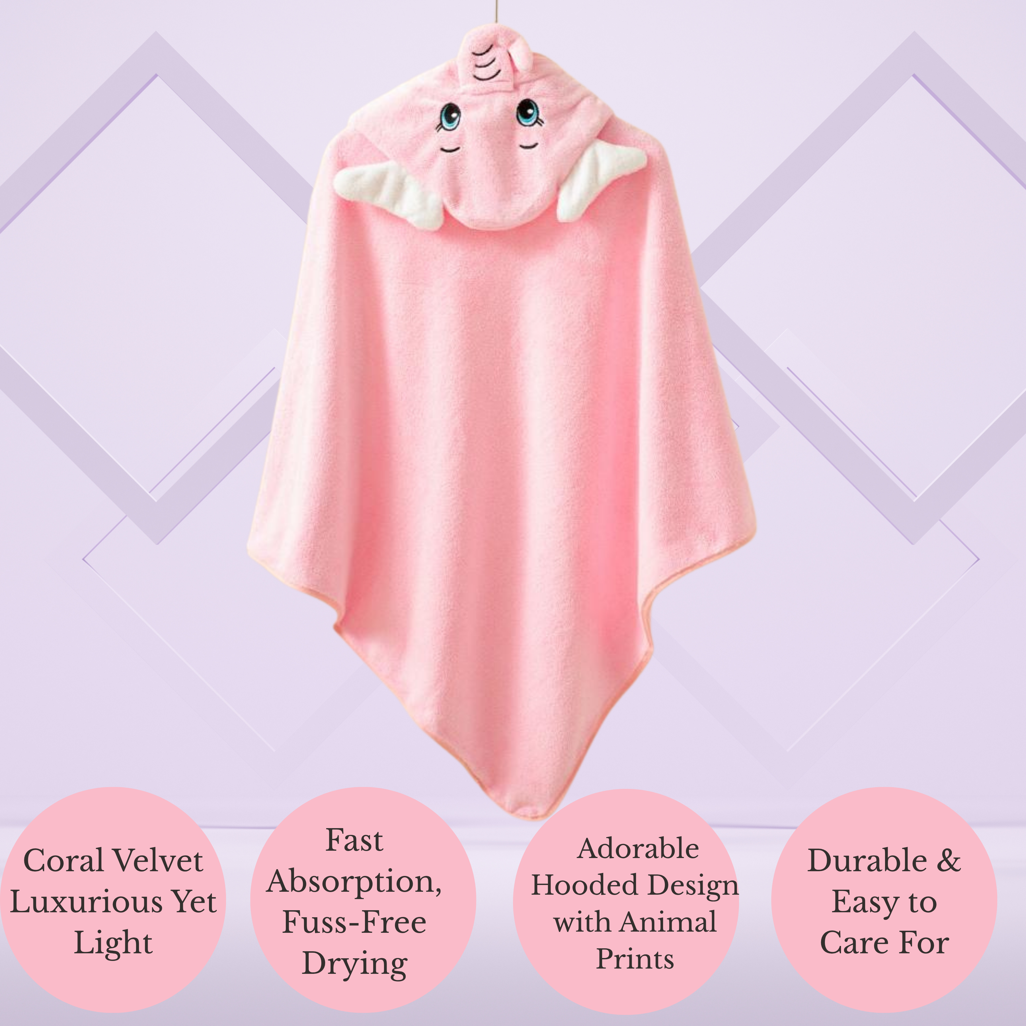 Elephant Hooded Baby Towels – Soft, Absorbent & Adorable Bath Wraps
