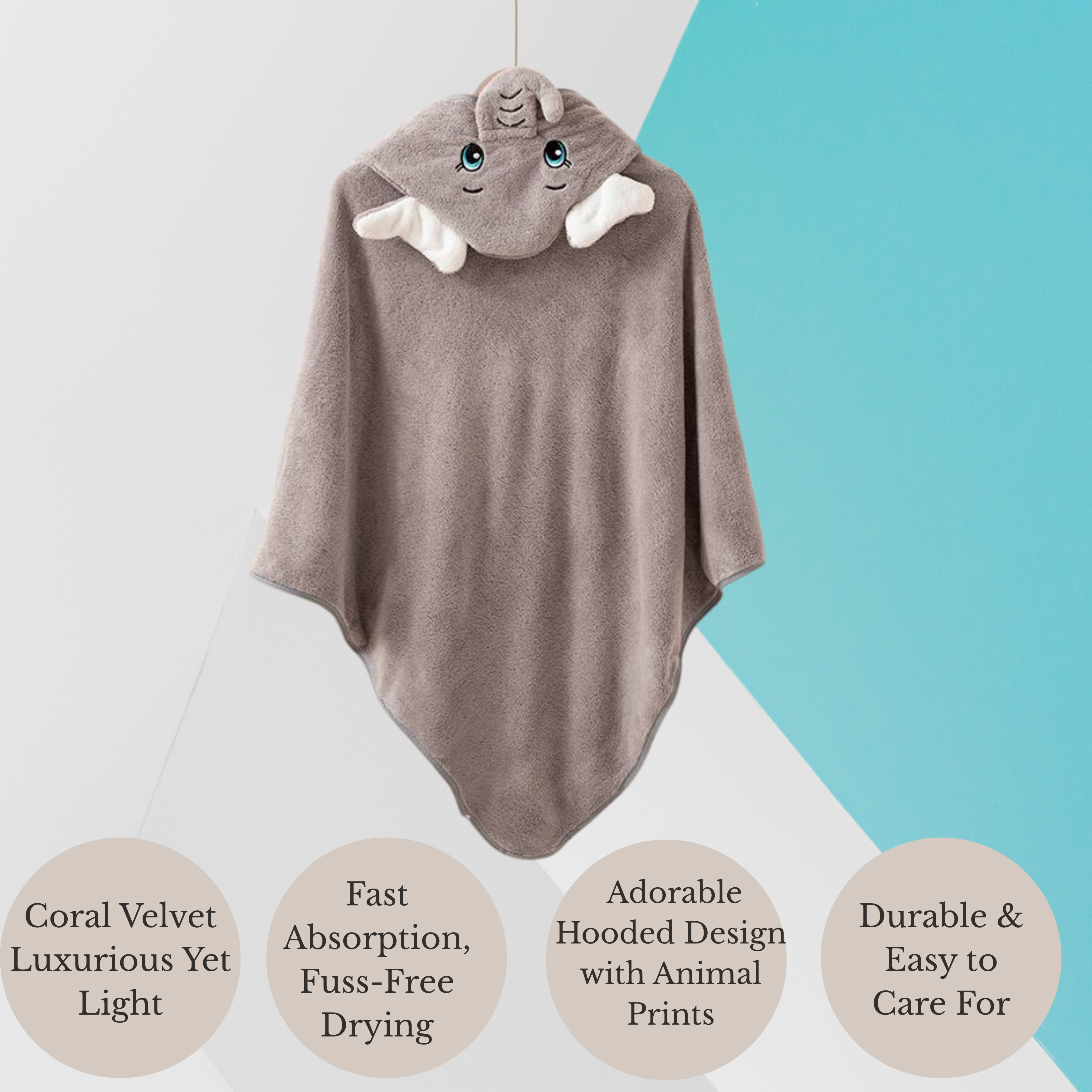 Elephant Hooded Baby Towels – Soft, Absorbent & Adorable Bath Wraps