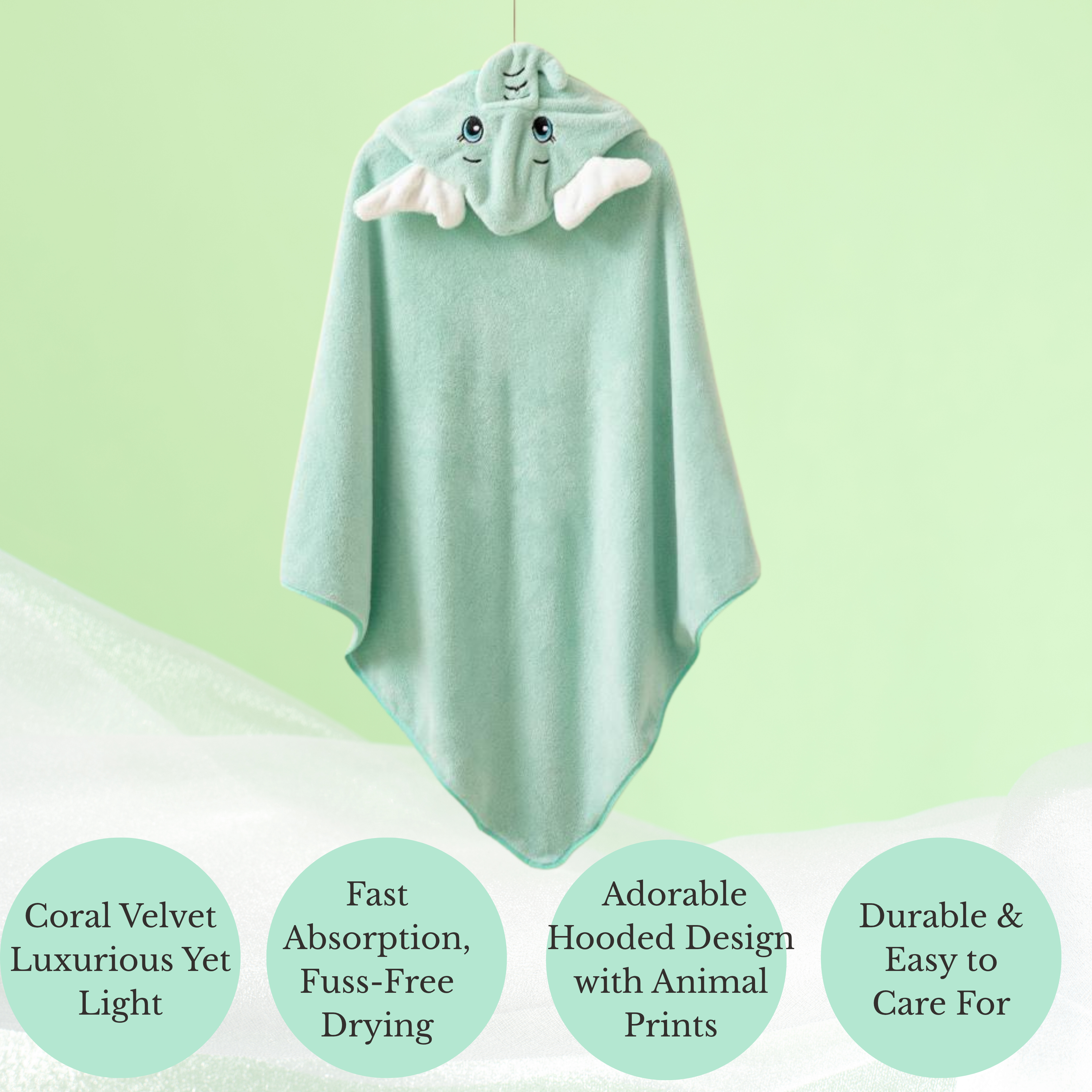 Elephant Hooded Baby Towels – Soft, Absorbent & Adorable Bath Wraps